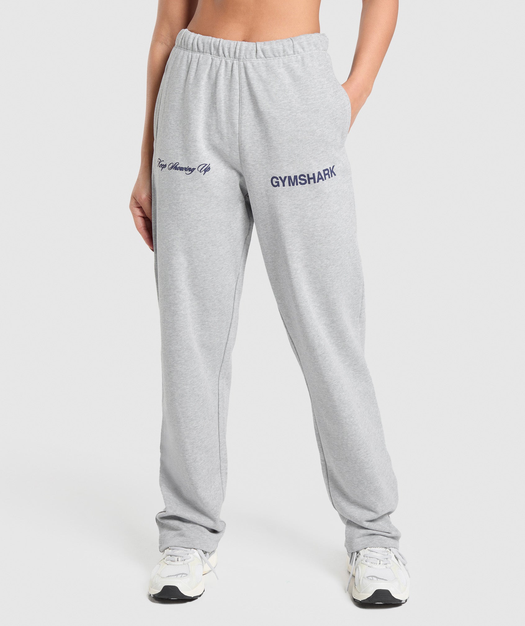 EST 2012 Graphic Straight Leg Joggers Light Grey Core Marl