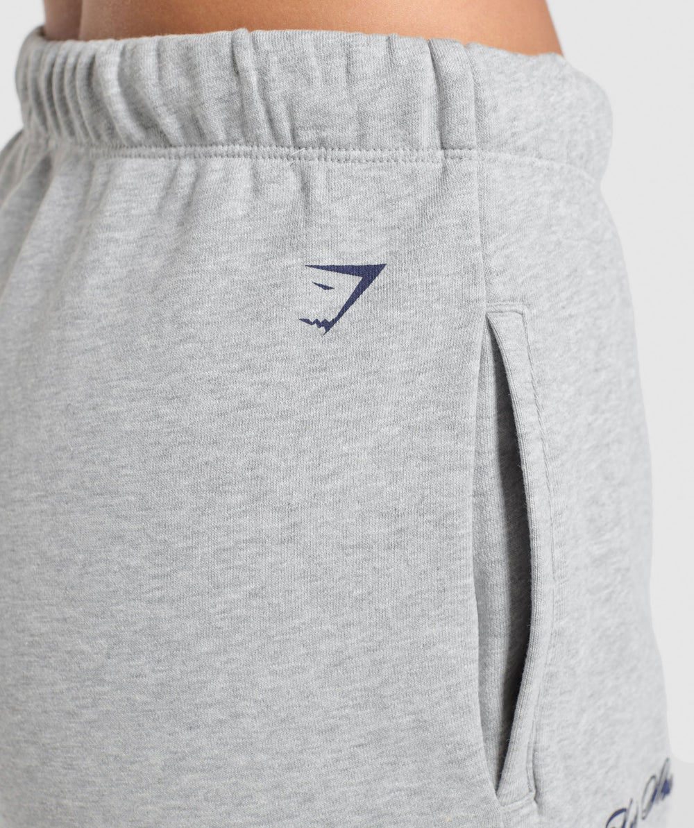 EST 2012 Graphic Straight Leg Joggers Light Grey Core Marl