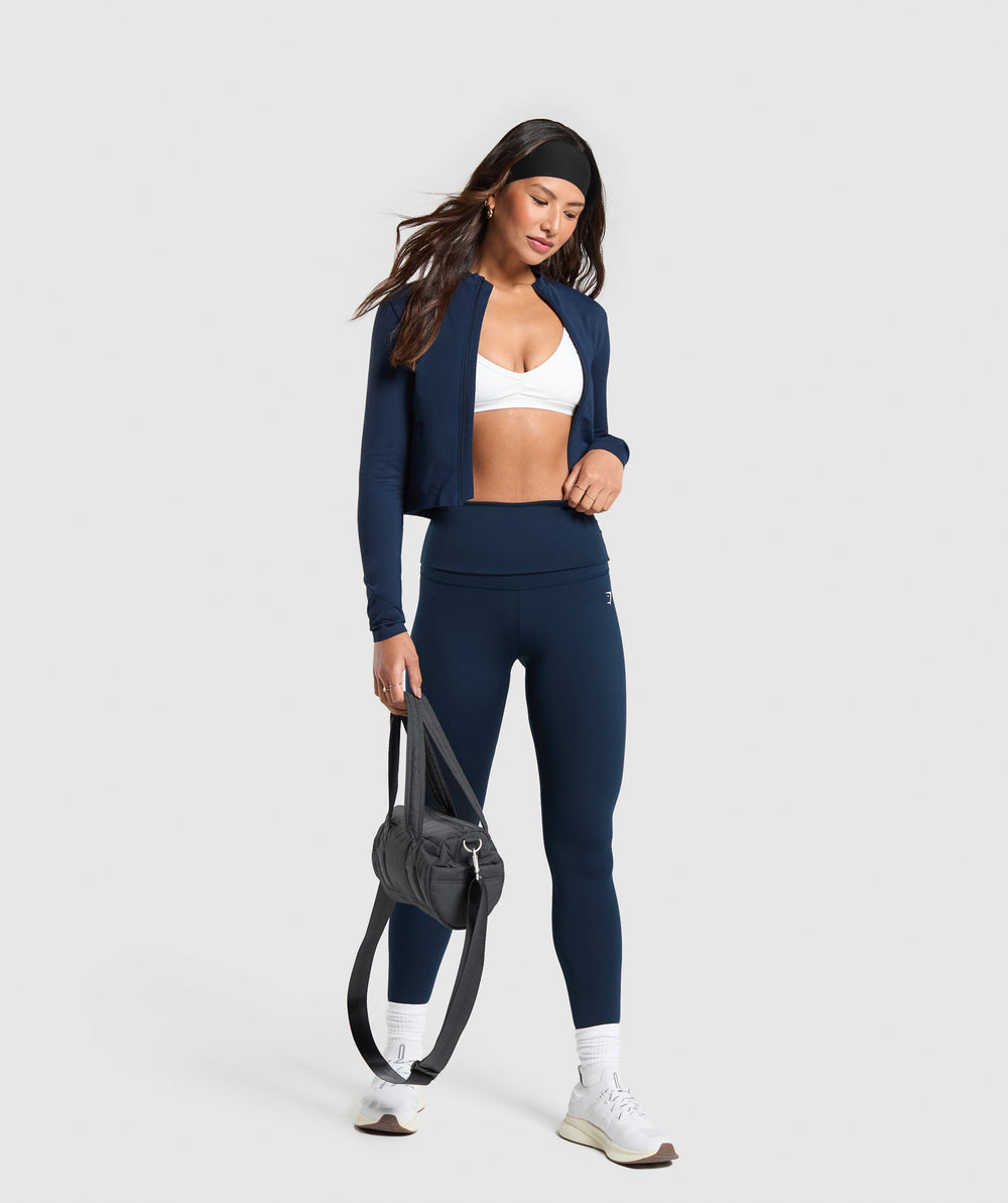 Everyday Seamless Zip Tracktop Navy