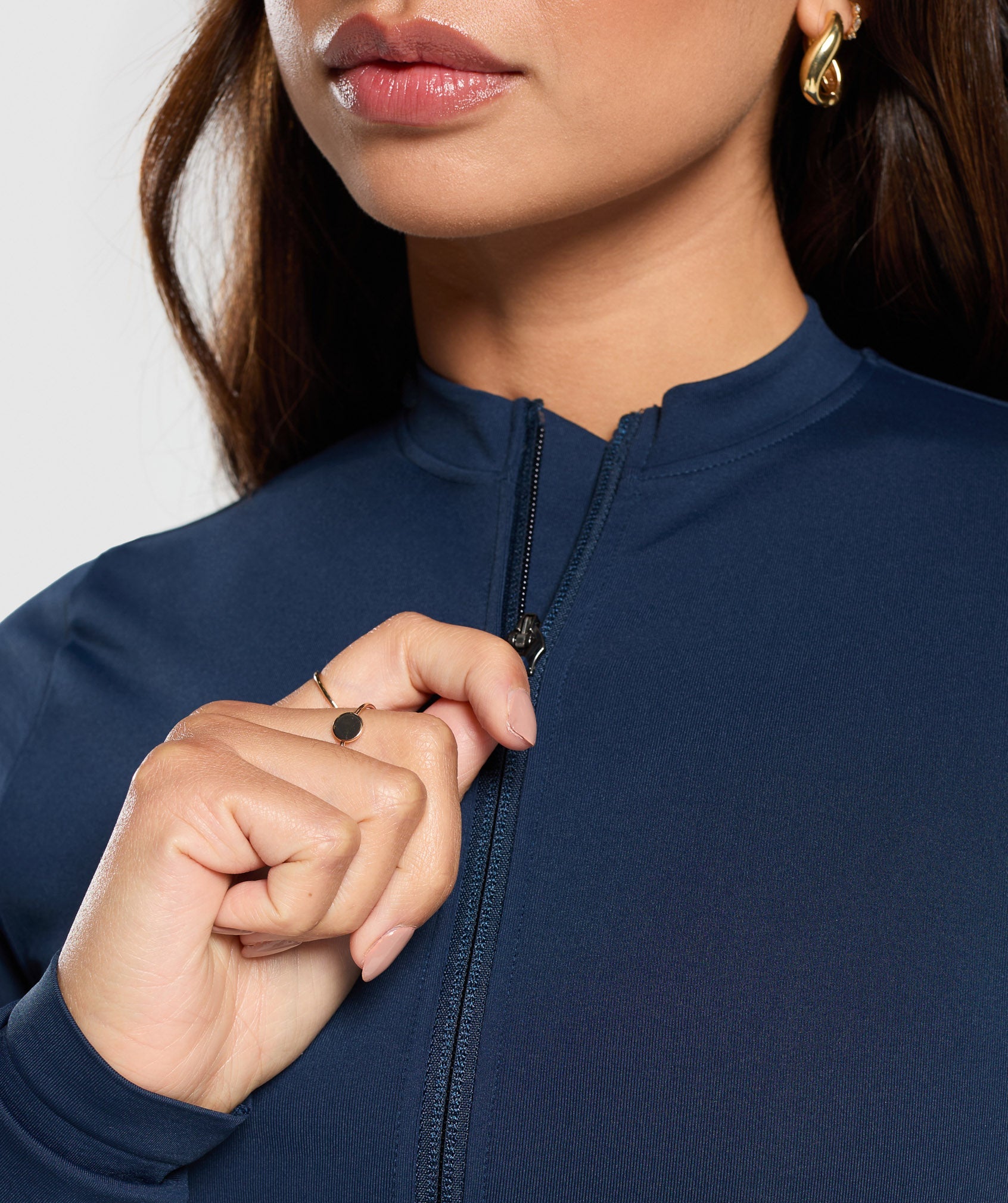 Everyday Seamless Zip Tracktop Navy