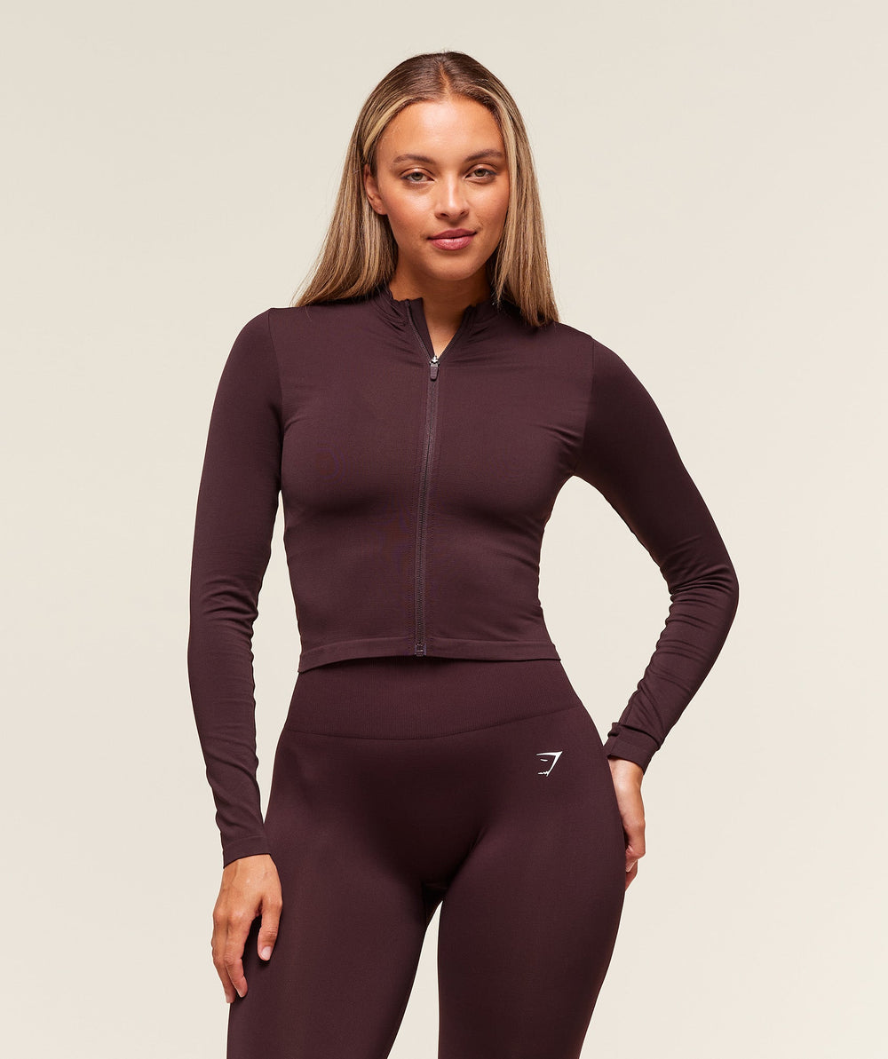 Everyday Seamless Zip Tracktop Cherry Purple
