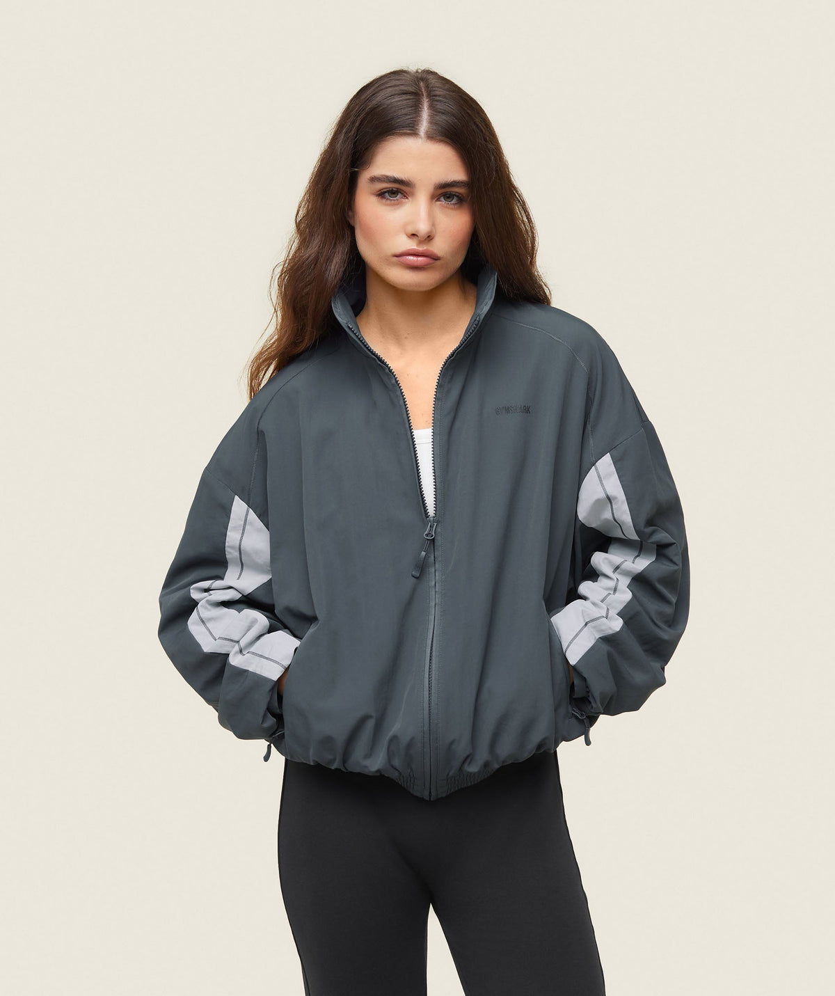 everywear Coaches Track Jacket Faded Black/Ice Grey