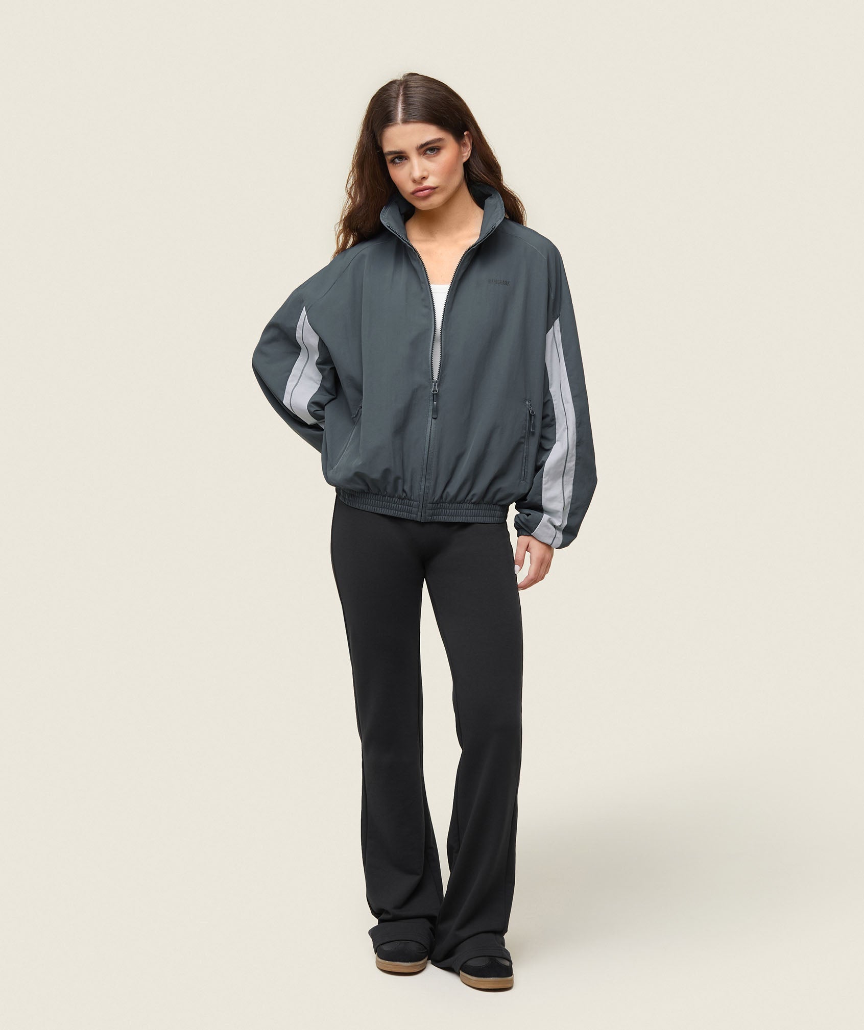 everywear Coaches Track Jacket Faded Black/Ice Grey