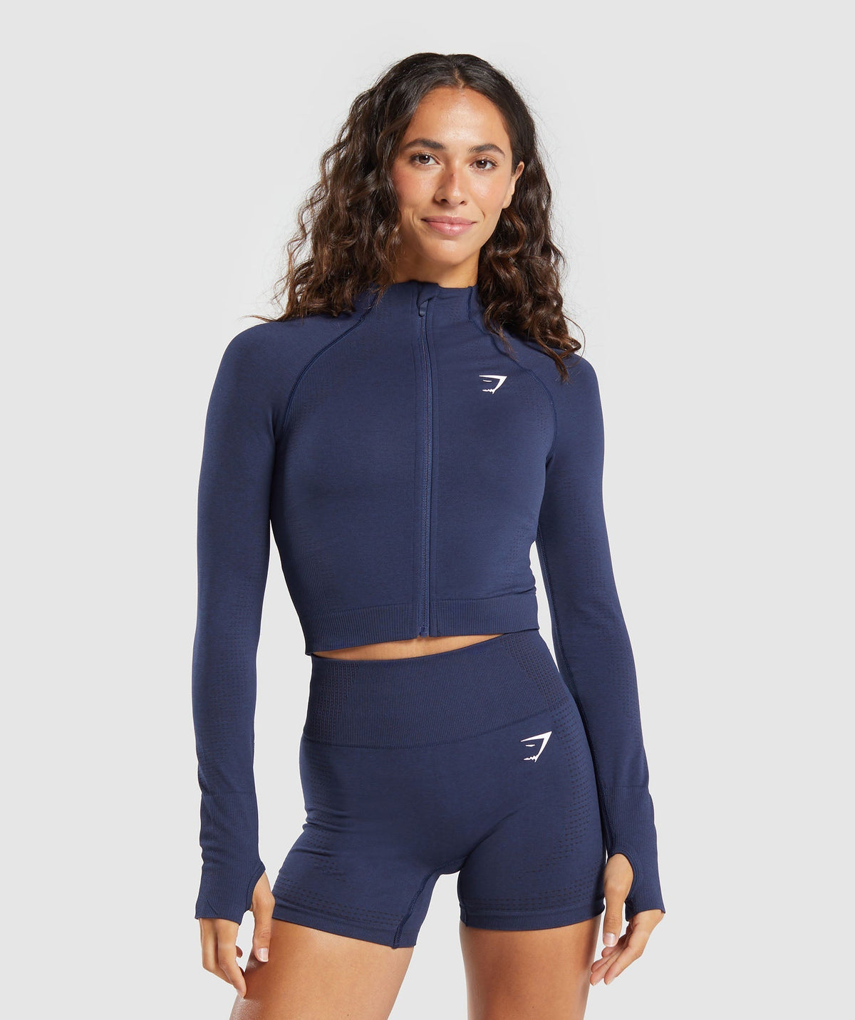 Vital Midi Zip Up Jacket Heavy Blue Marl