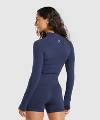 Vital Midi Zip Up Jacket Heavy Blue Marl