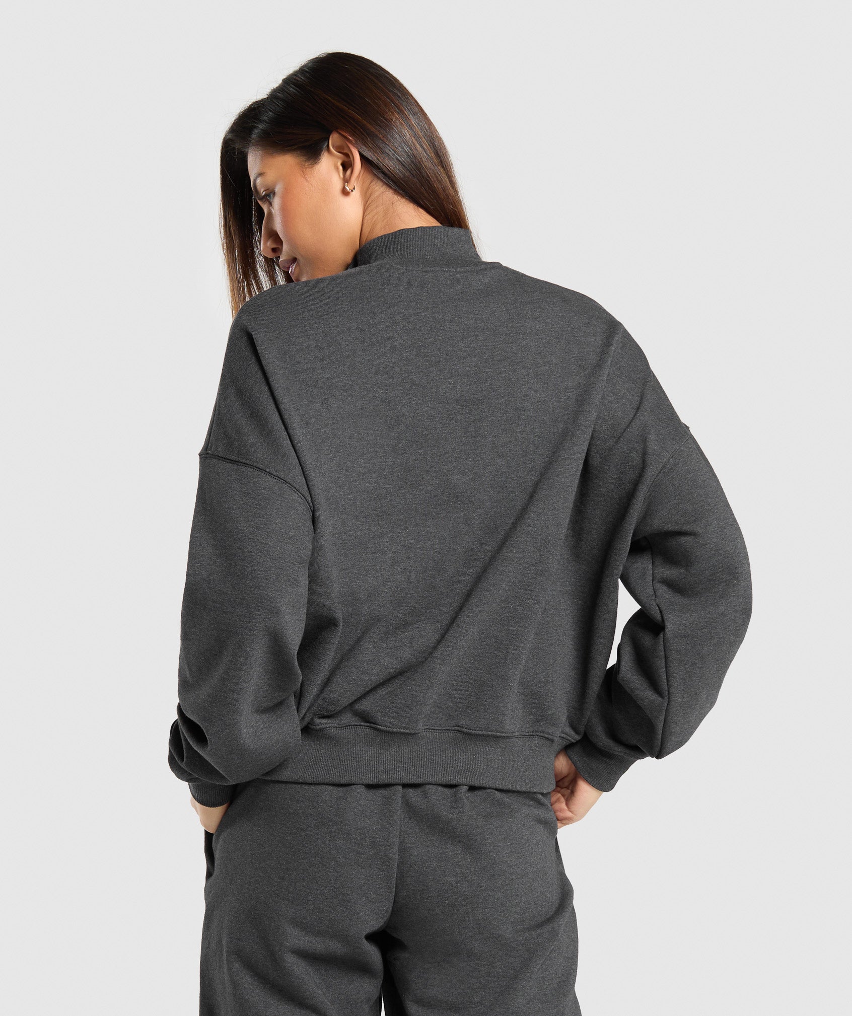 Rest Day Sweats 1/2 Zip Pullover Black Core Marl