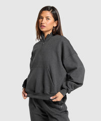 Rest Day Sweats 1/2 Zip Pullover Black Core Marl