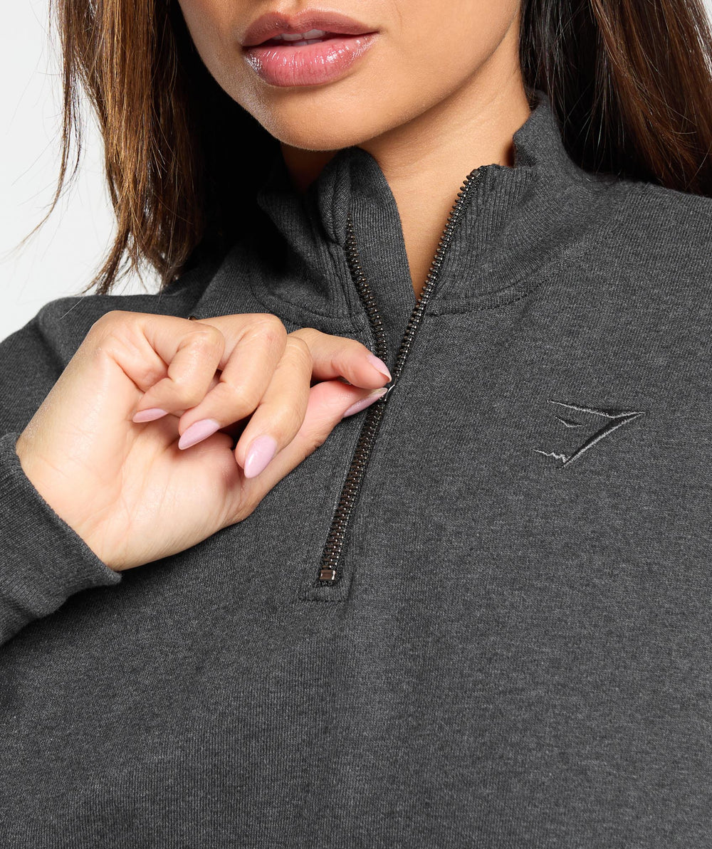 Rest Day Sweats 1/2 Zip Pullover Black Core Marl