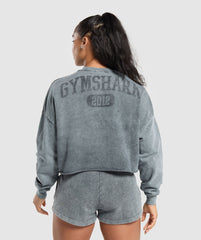 Collegiate Shadow Washed Midi Sweatshirt Asphalt Grey