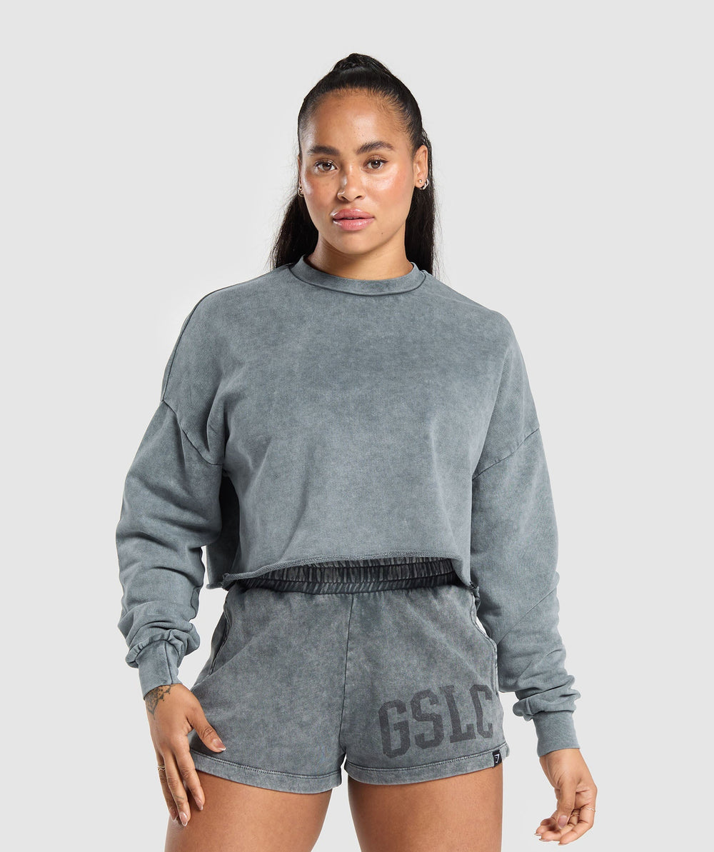Collegiate Shadow Washed Midi Sweatshirt Asphalt Grey