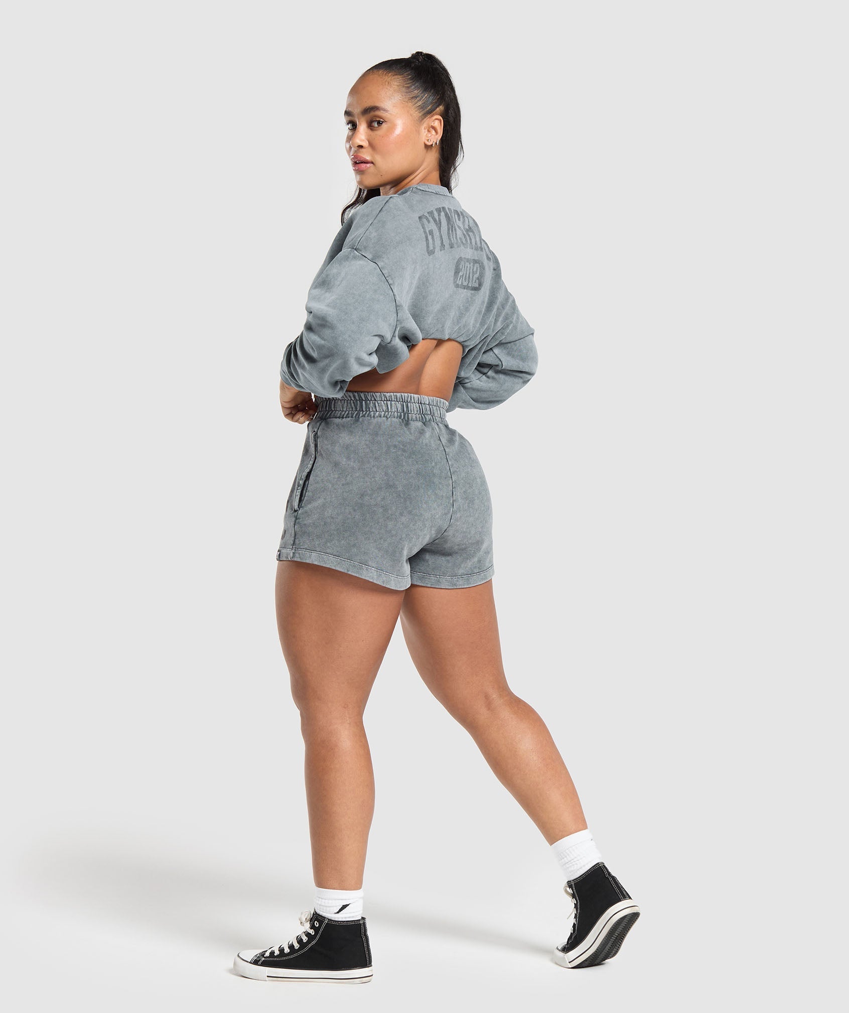 Collegiate Shadow Washed Midi Sweatshirt Asphalt Grey
