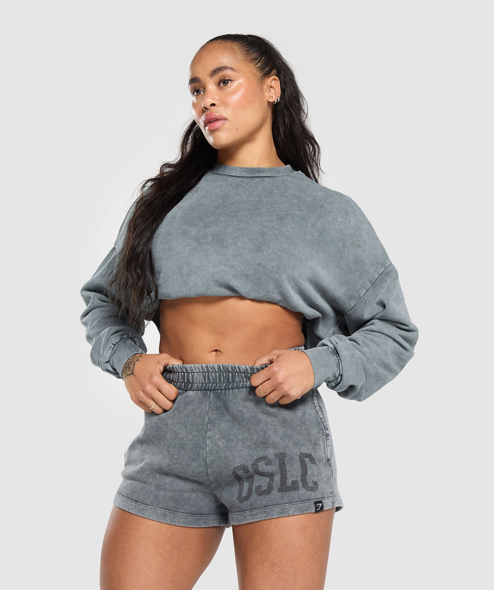Collegiate Shadow Washed Midi Sweatshirt Asphalt Grey