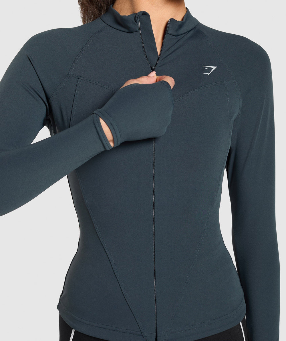 Running Full Zip Jacket Darkest Teal