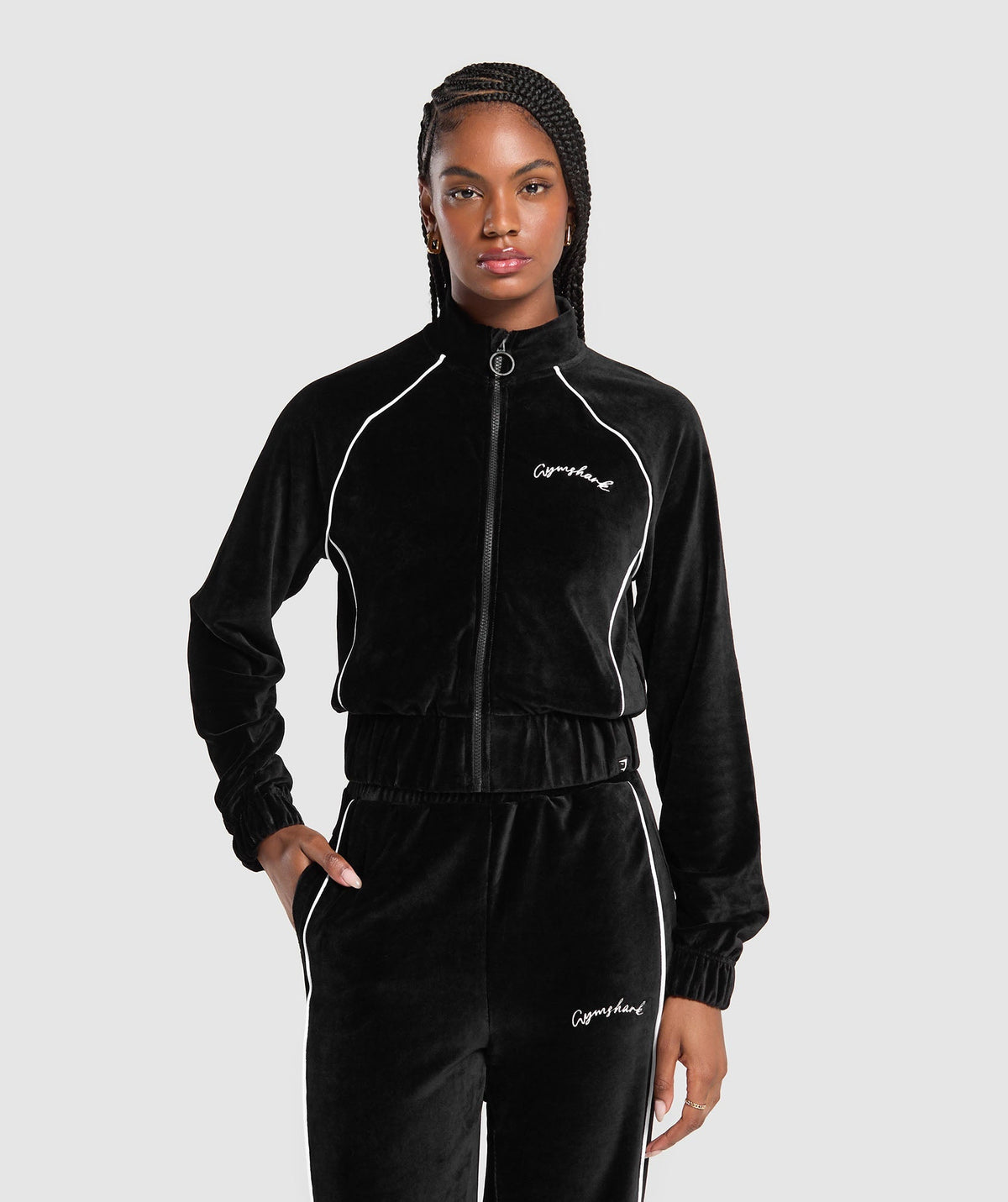 Velour Tracktop Black
