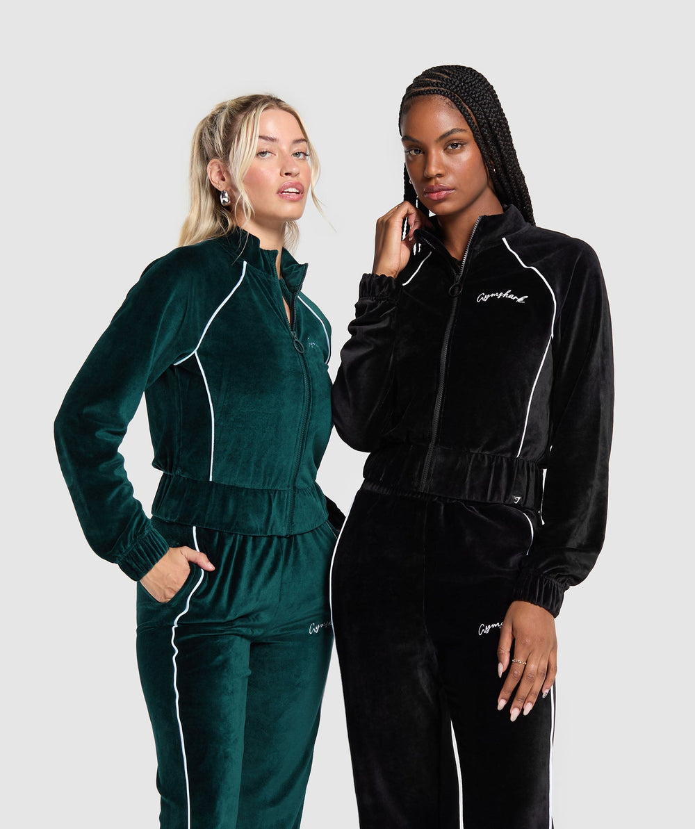 Velour Tracktop Black