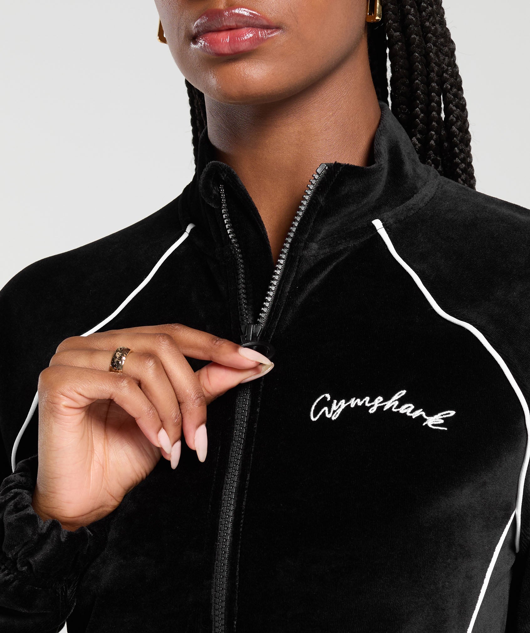 Velour Tracktop Black