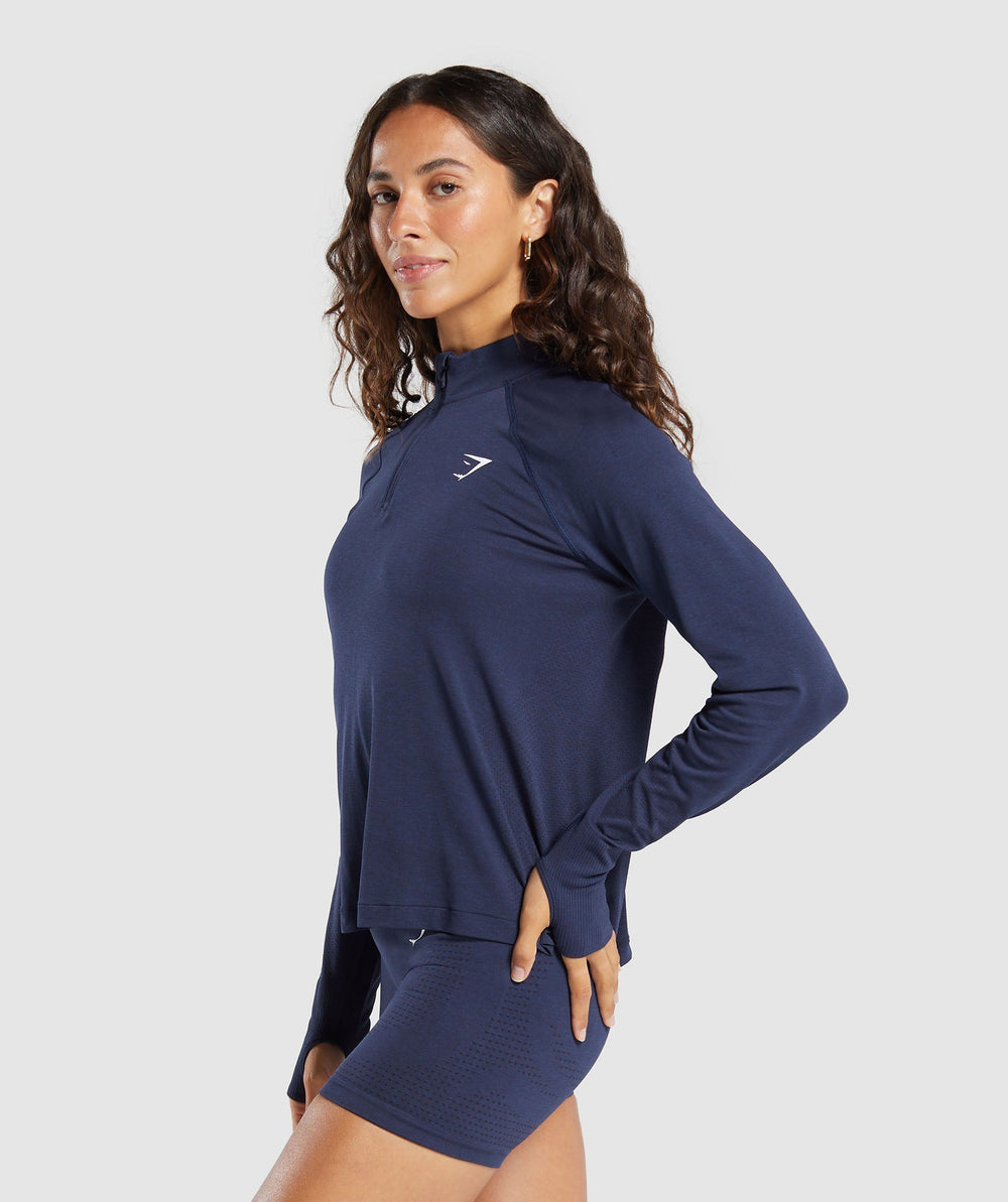 Vital 1/4 Zip Heavy Blue/ Marl