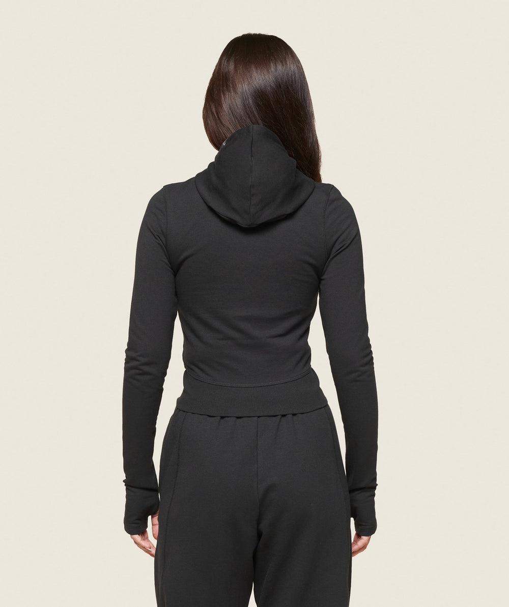 GS x Leana Deeb Hooded Midi Top Black