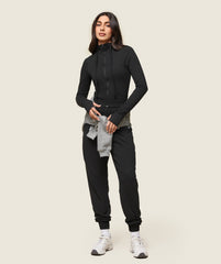 GS x Leana Deeb Hooded Midi Top Black