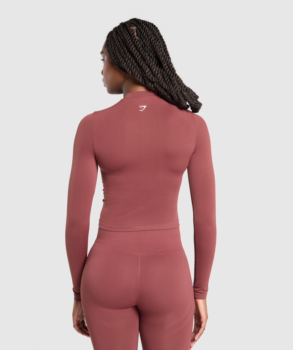 Everyday Seamless Zip Tracktop Burgundy Brown