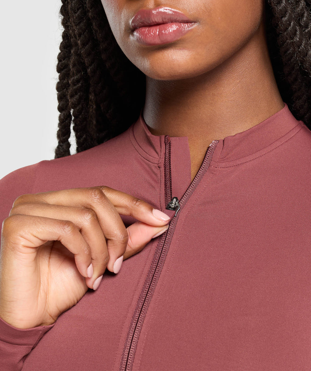 Everyday Seamless Zip Tracktop Burgundy Brown