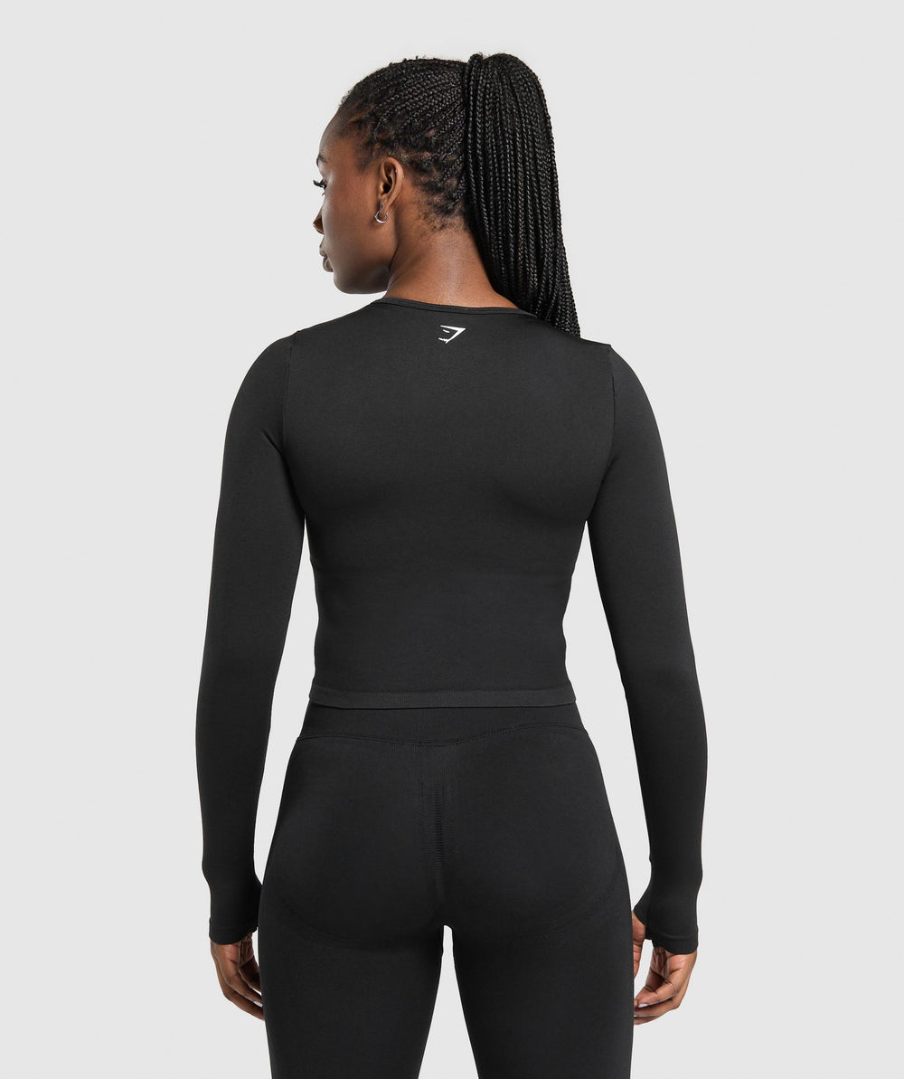 Lift Seamless Zip Up Jacket Black/Black Marl