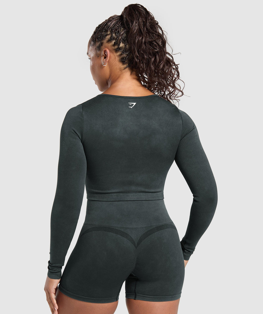 Gains Seamless Washed Zip Up Jacket Black