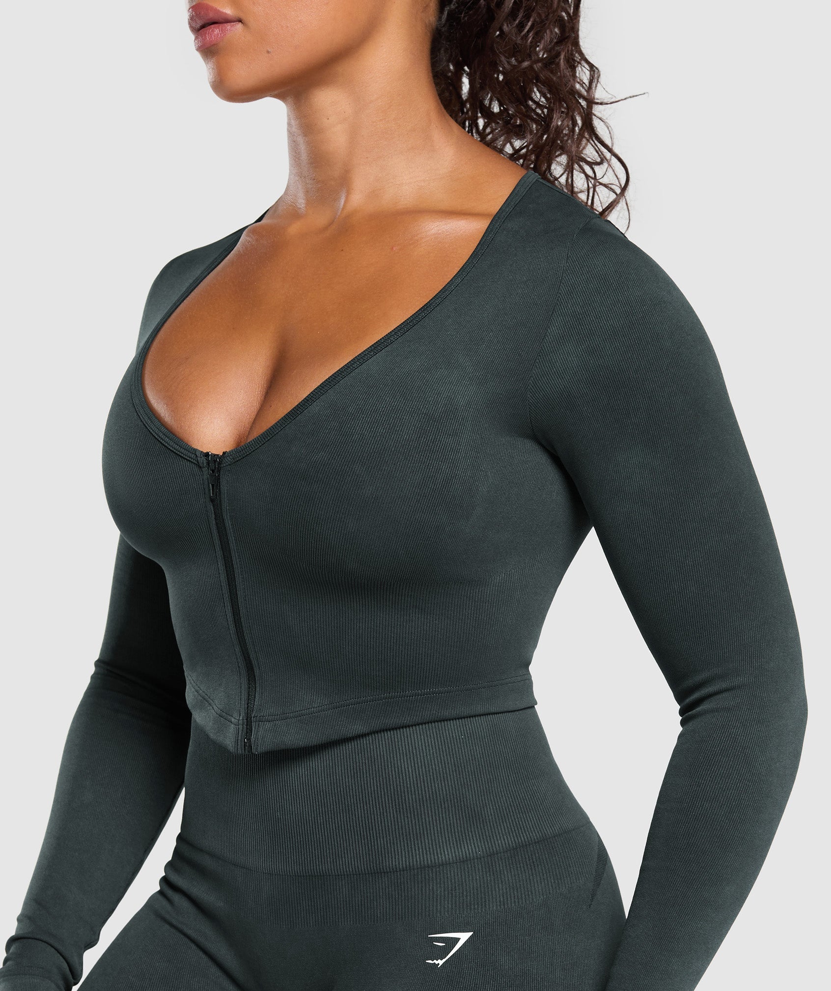 Gains Seamless Washed Zip Up Jacket Black