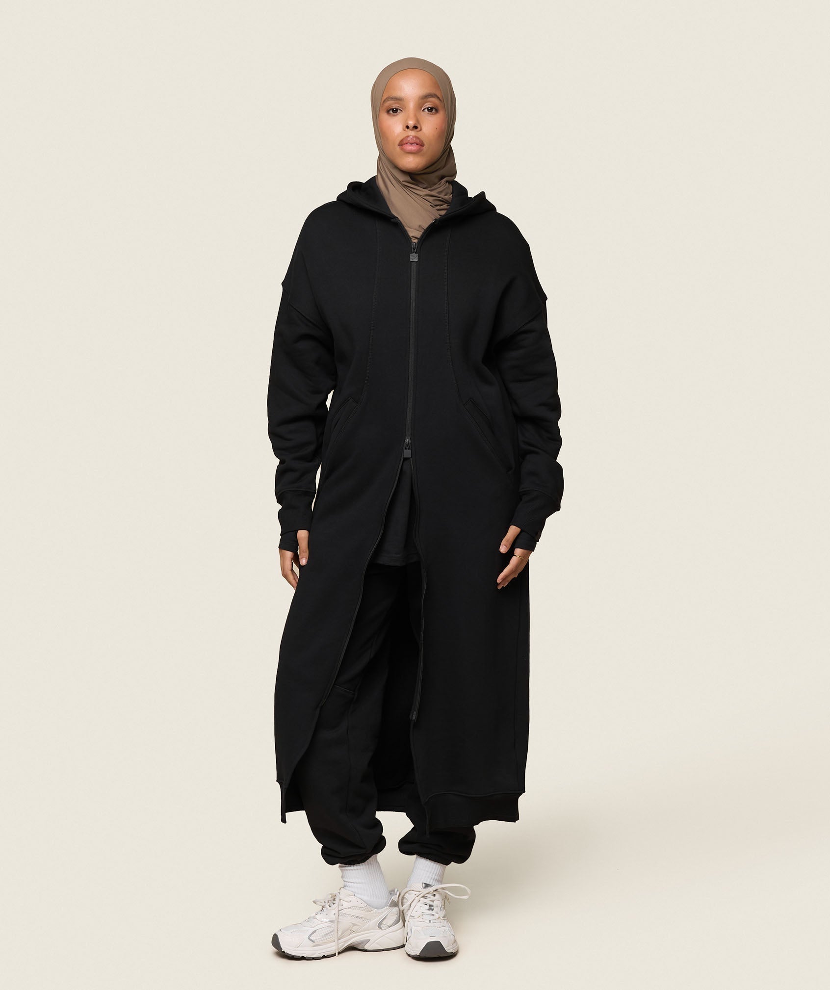 GS x Leana Deeb Oversized Longline Zip Through Black