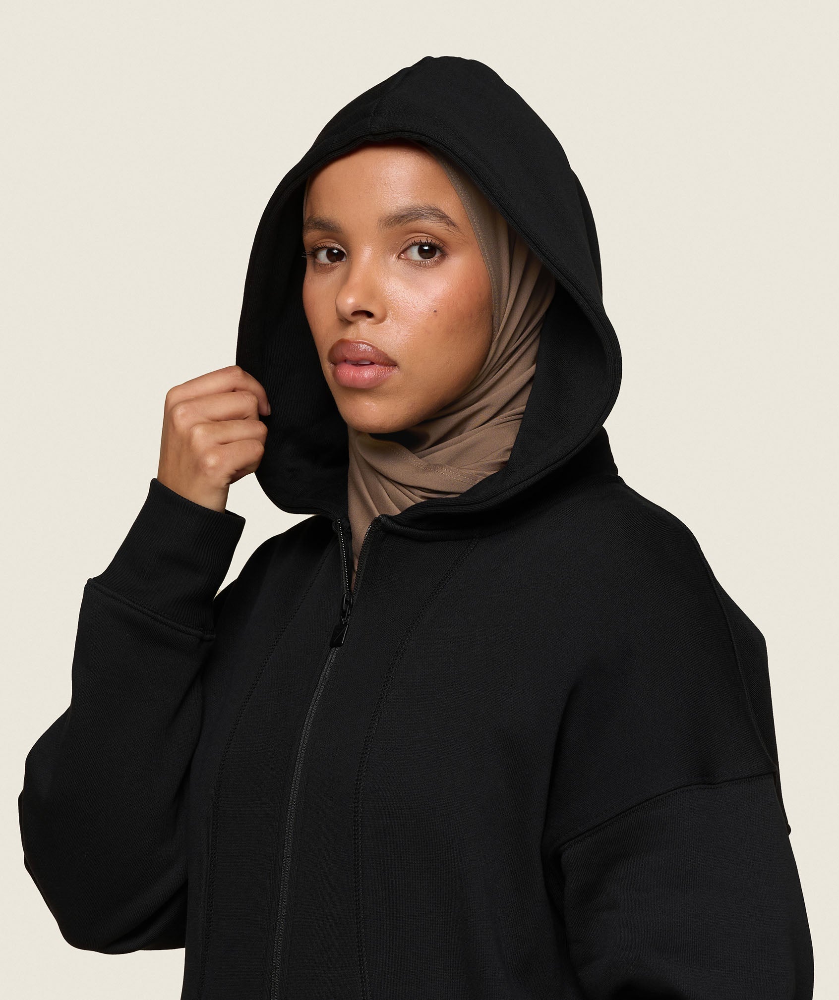 GS x Leana Deeb Oversized Longline Zip Through Black