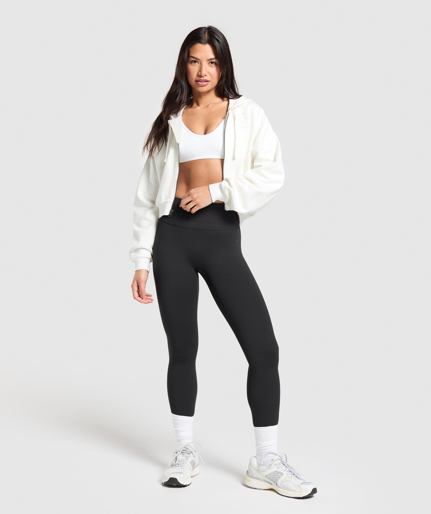 Lifestyle Club Graphic Zip Up Hoodie Soft White