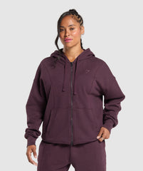 Power Oversized Zip Hoodie Depth Purple