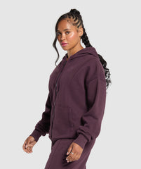 Power Oversized Zip Hoodie Depth Purple