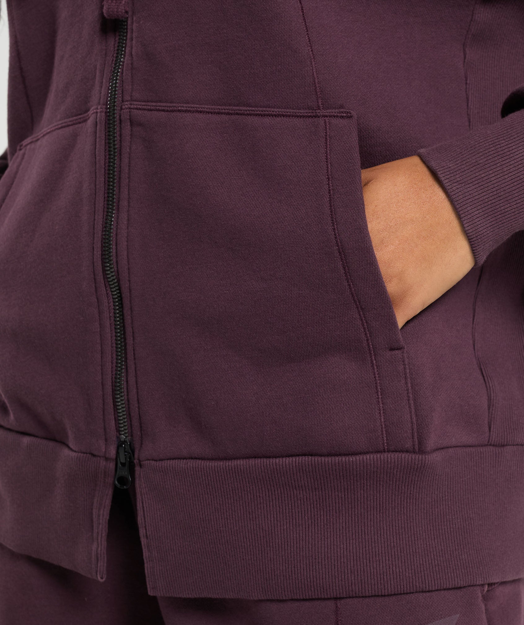 Power Oversized Zip Hoodie Depth Purple