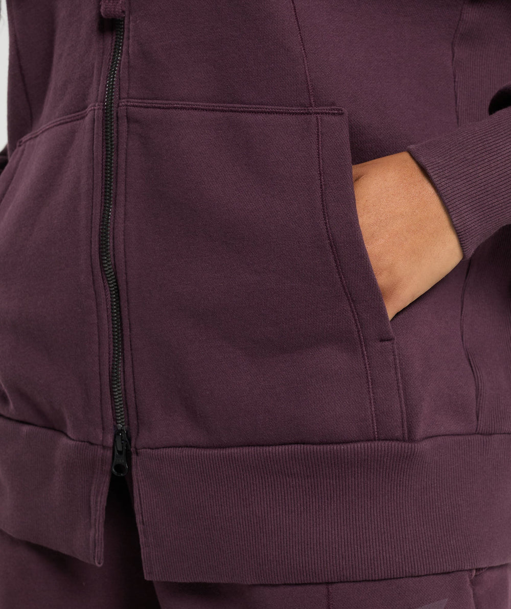Power Oversized Zip Hoodie Depth Purple