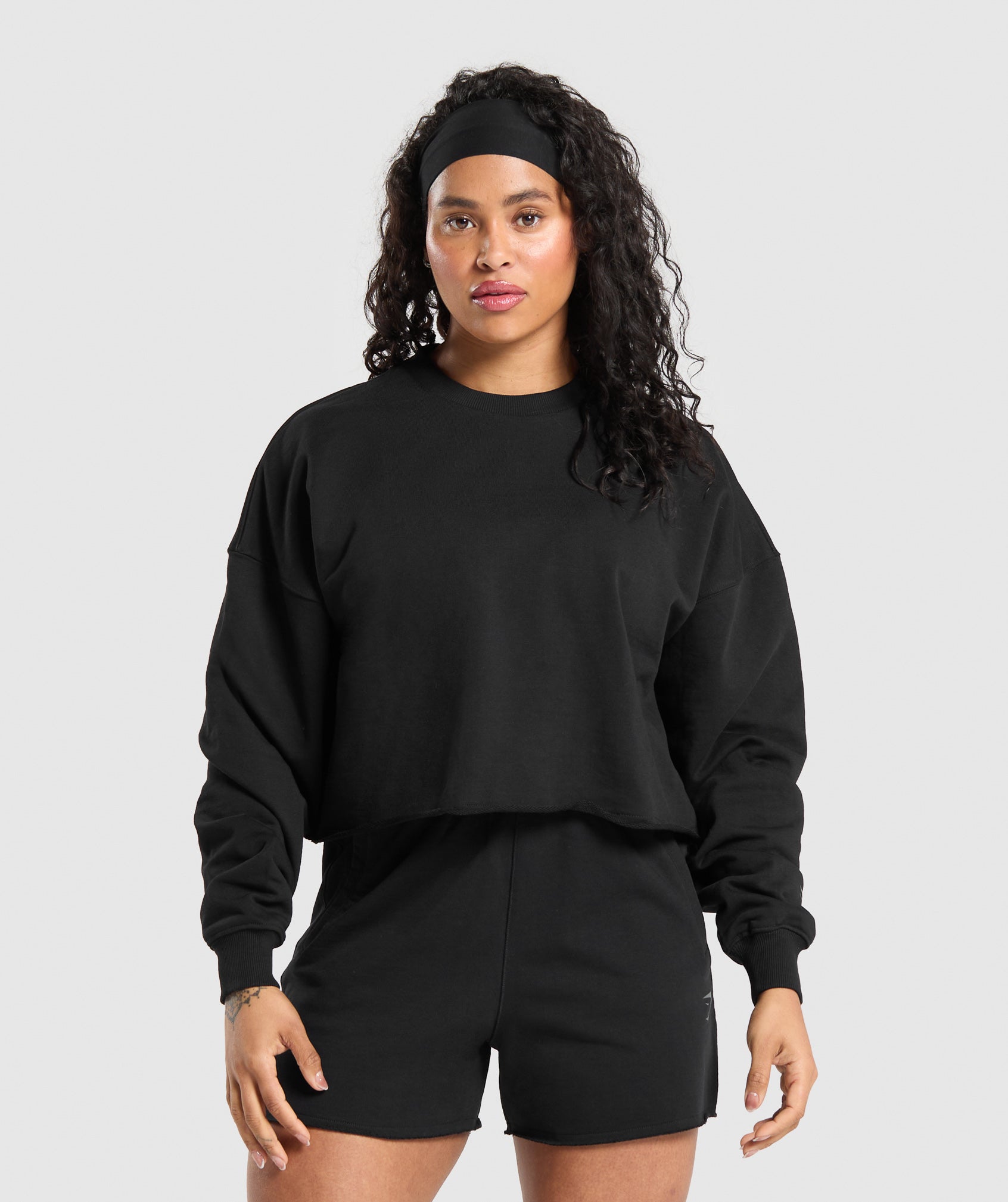Lifting Graphic Midi Sweatshirt Black