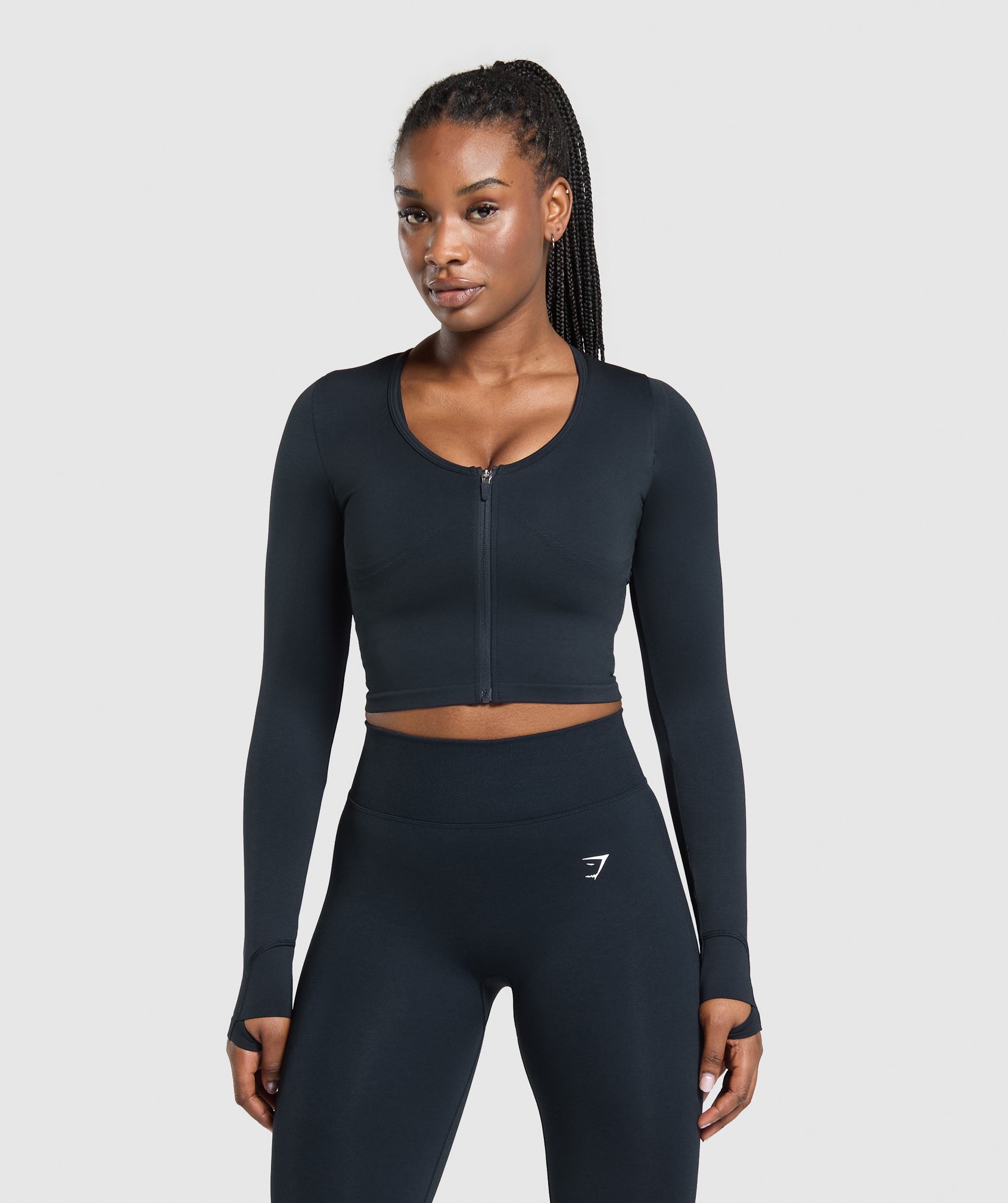 Lift Seamless Zip Up Jacket Midnight Blue/Black Marl