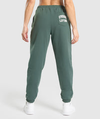 Lifting Graphic Oversized Joggers Slate Teal