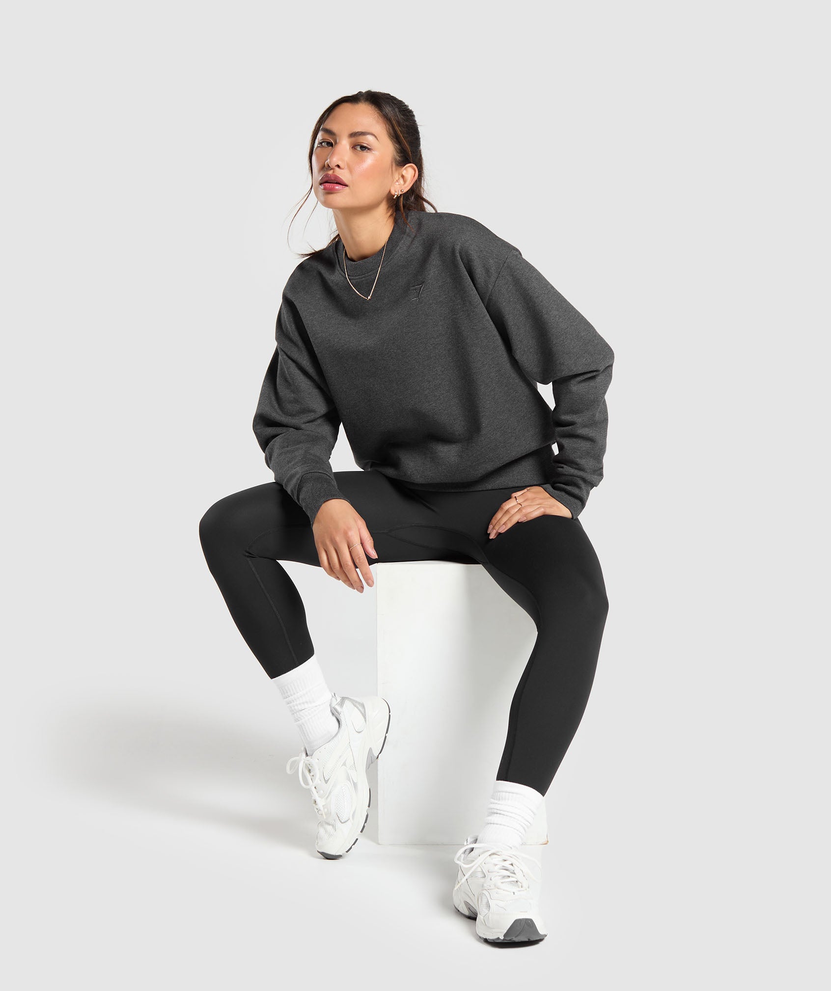 Rest Day Sweats Crew Black Core Marl