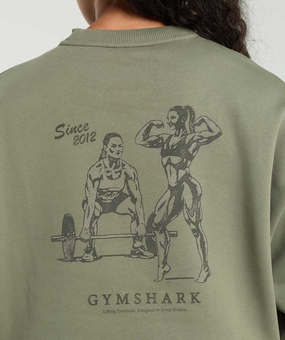 Two Strong Women Sweatshirt Base Green