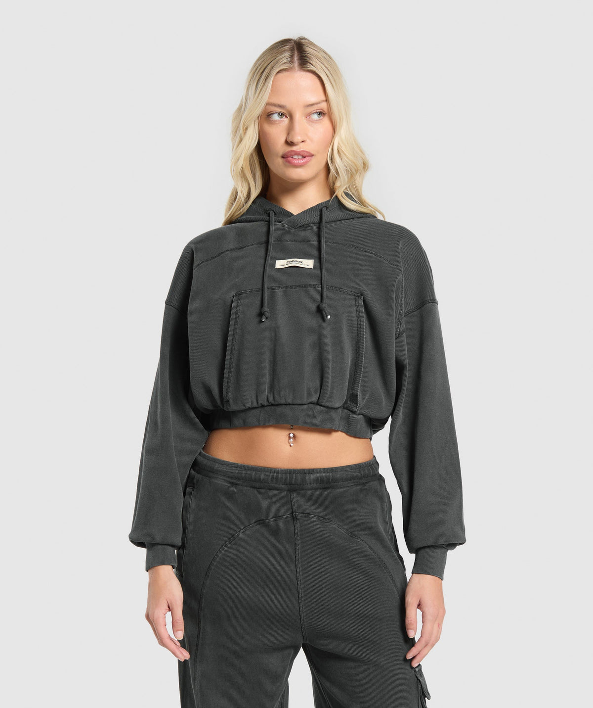 Rest Day Ribbed Hoodie Asphalt Grey
