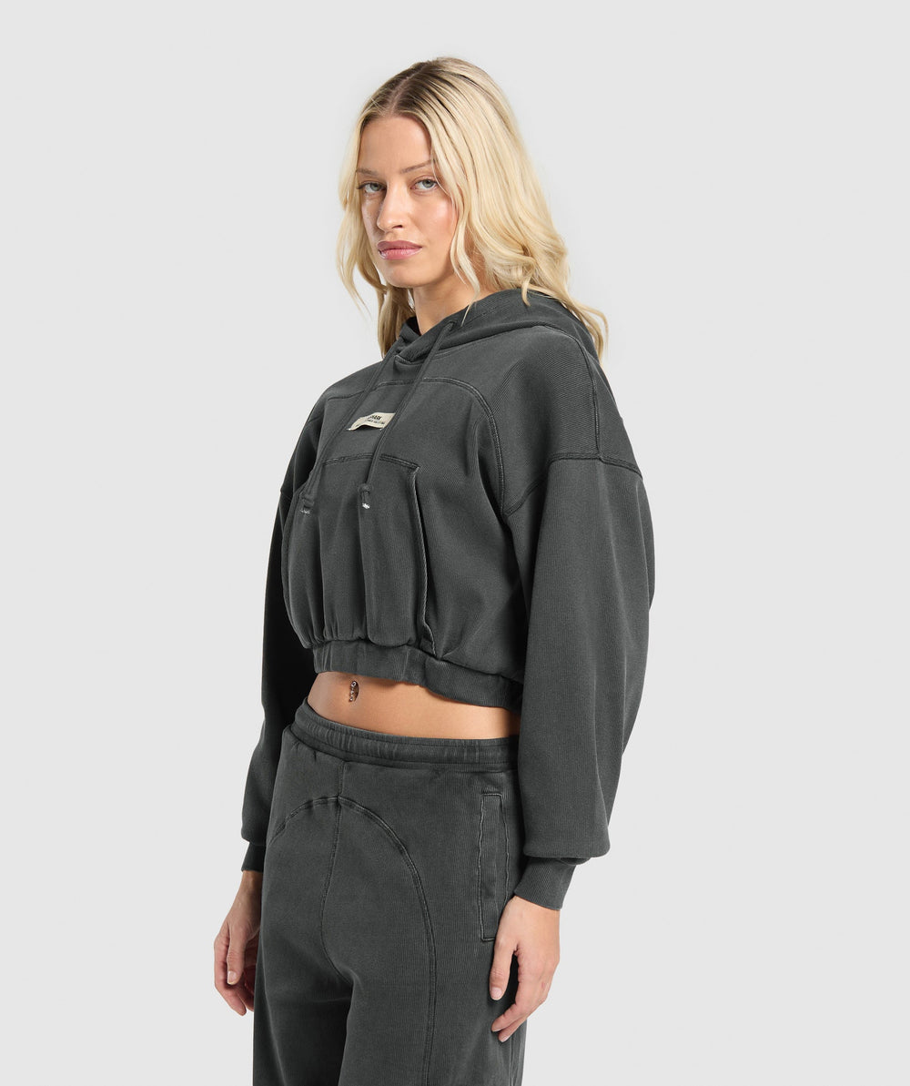 Rest Day Ribbed Hoodie Asphalt Grey