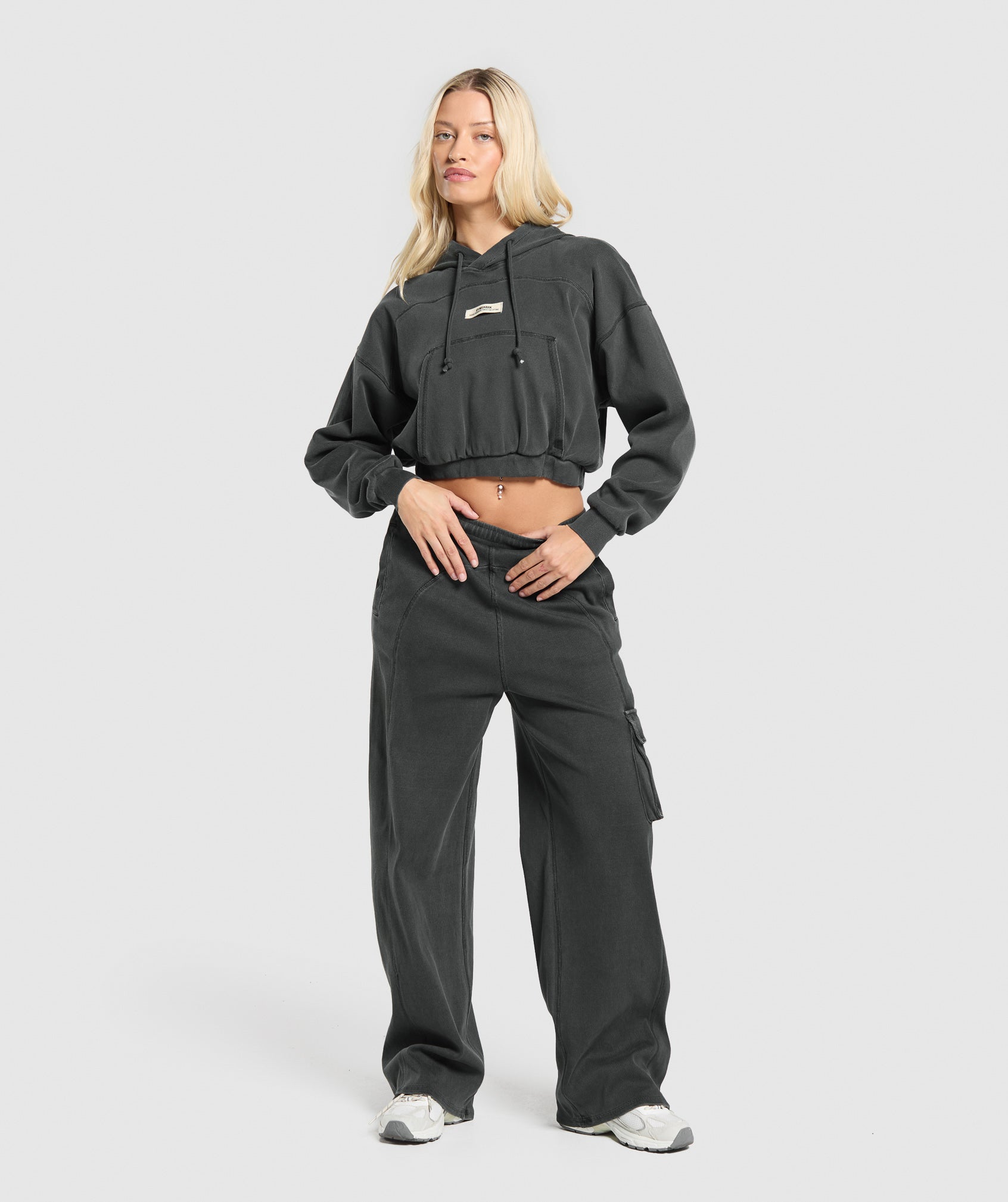 Rest Day Ribbed Hoodie Asphalt Grey