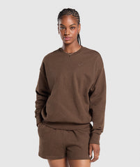 Rest Day Sweats Oversized Crew Brown Marl