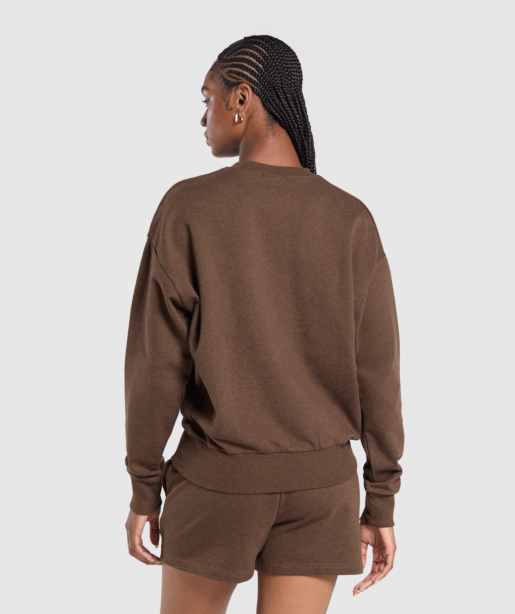 Rest Day Sweats Oversized Crew Brown Marl