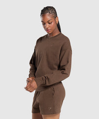 Rest Day Sweats Oversized Crew Brown Marl