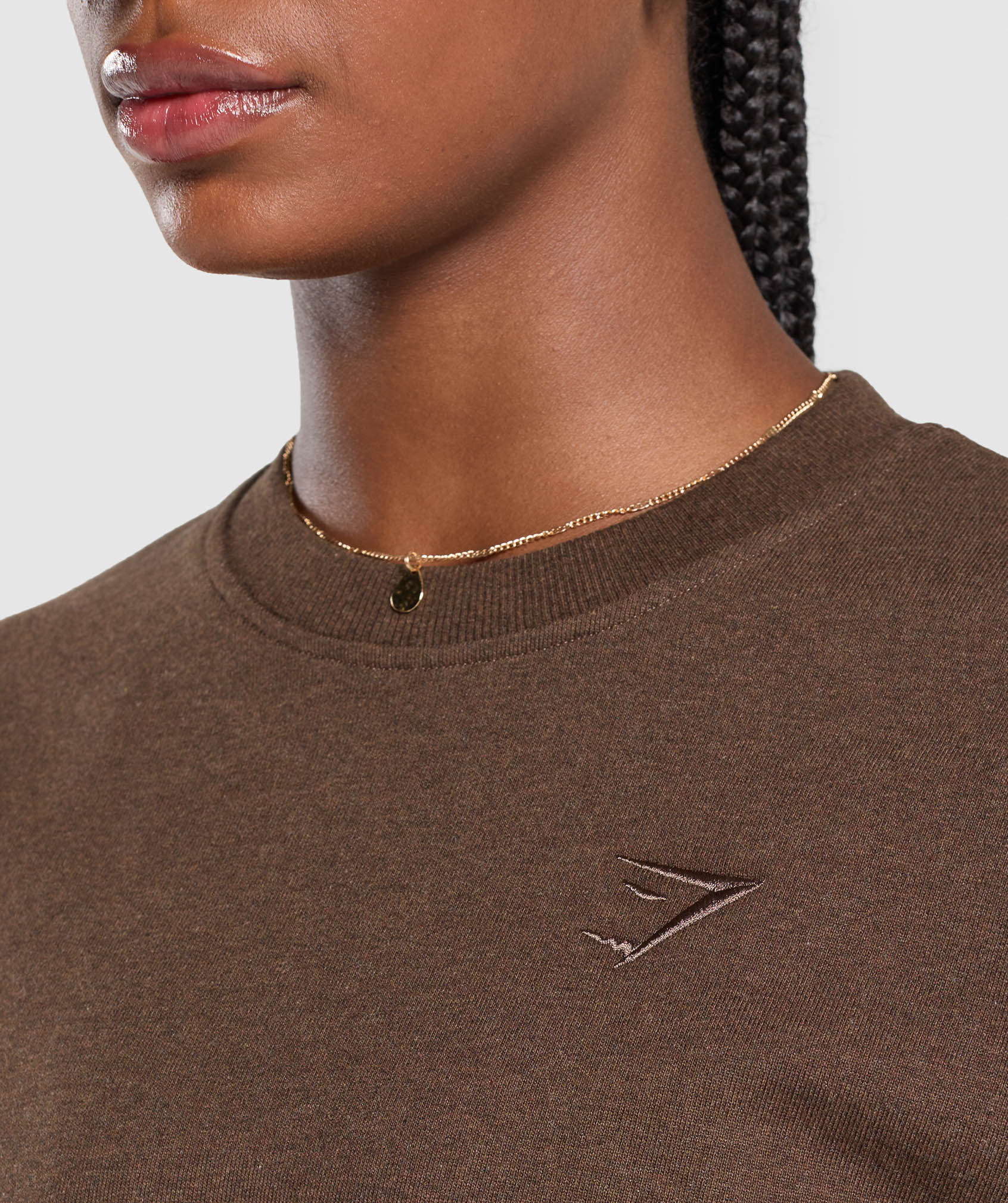Rest Day Sweats Oversized Crew Brown Marl