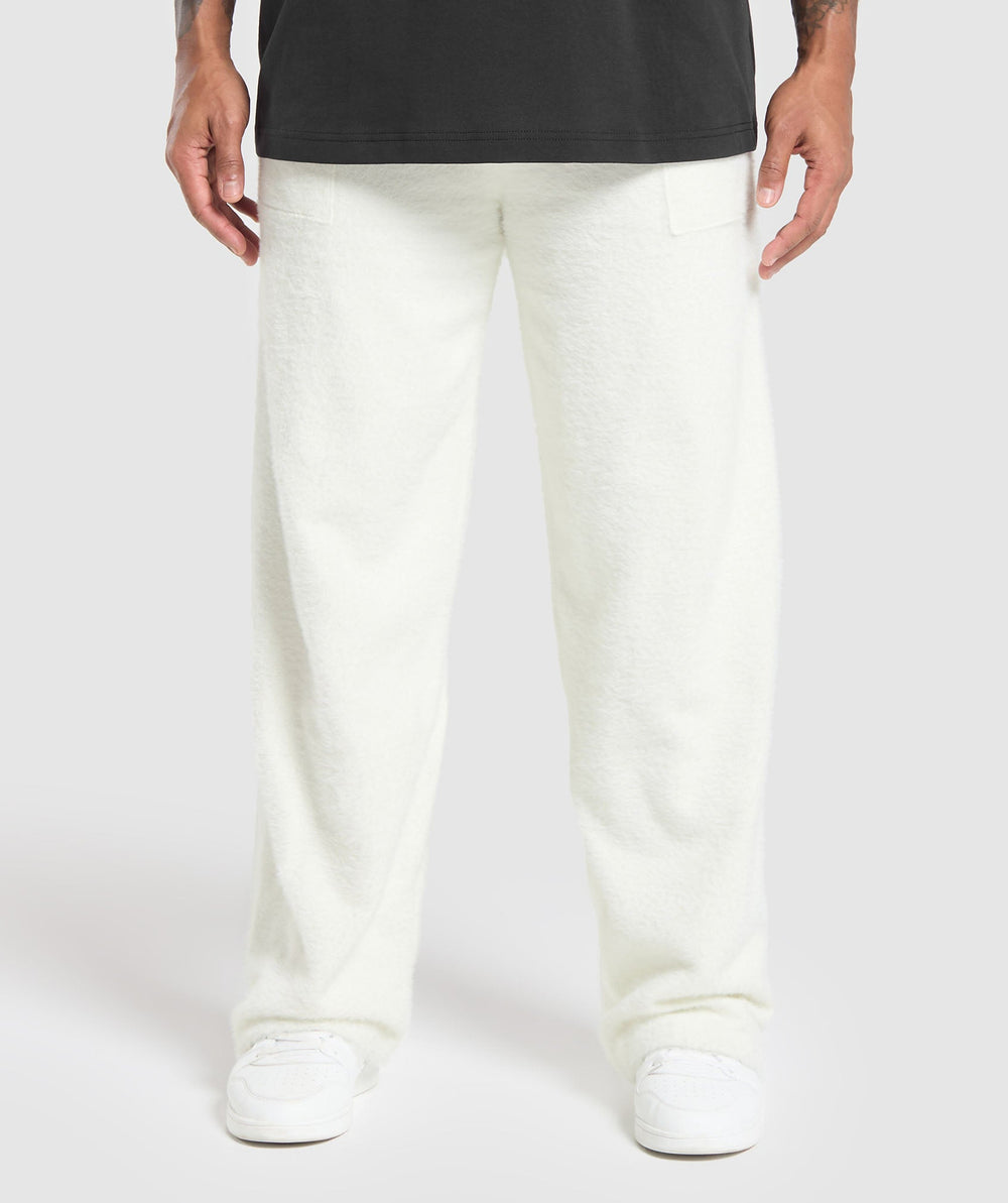 Knitted Straight Leg Joggers Skylight White