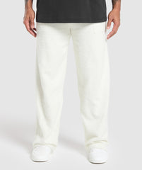 Knitted Straight Leg Joggers Skylight White