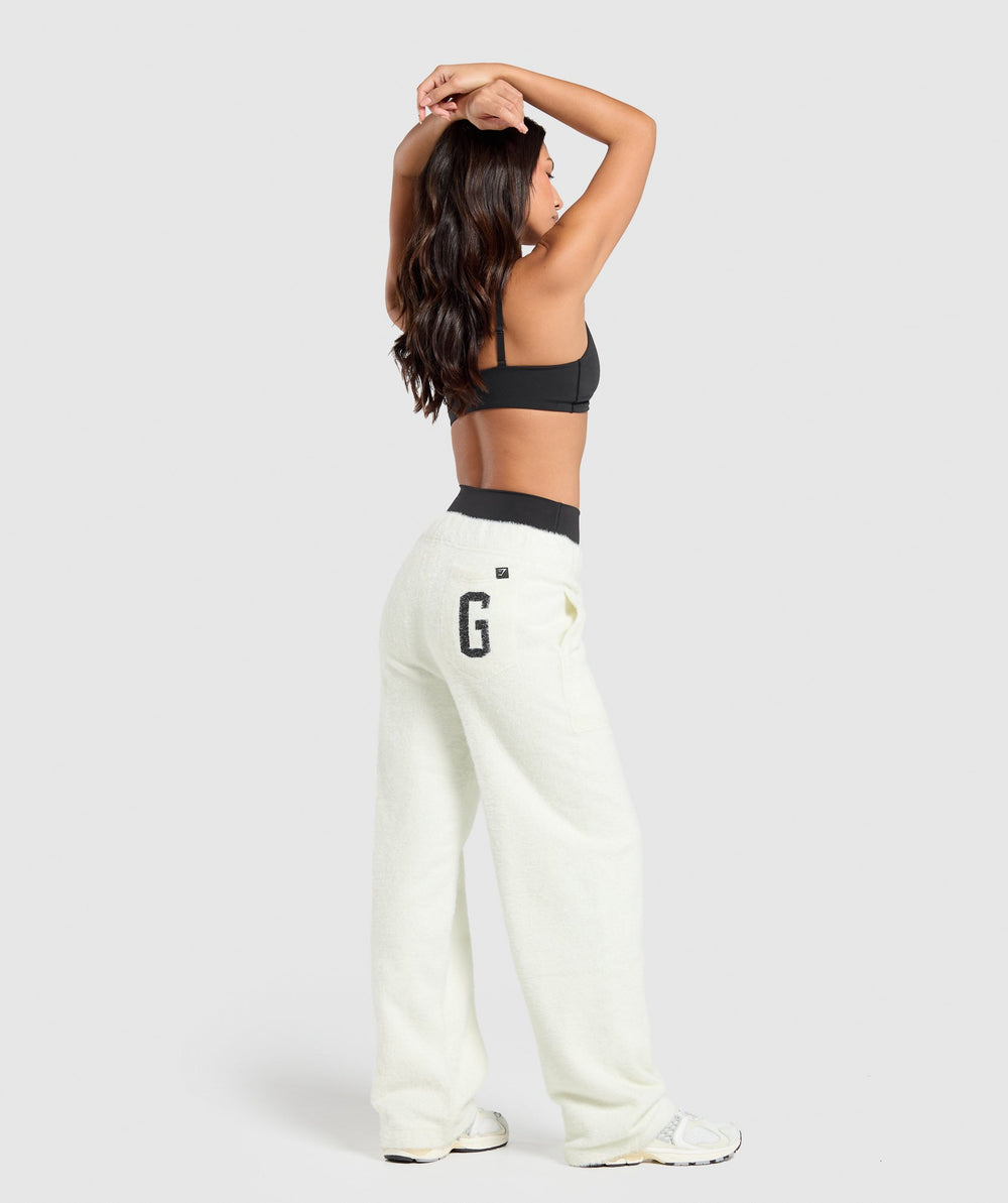 Knitted Straight Leg Joggers Skylight White